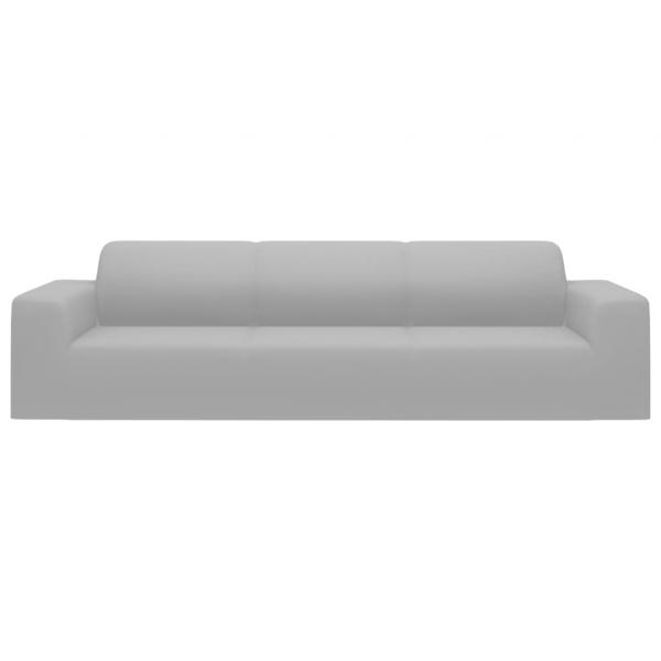 Stretch Sofahusse 4-Sitzer Grau Polyester-Jersey  