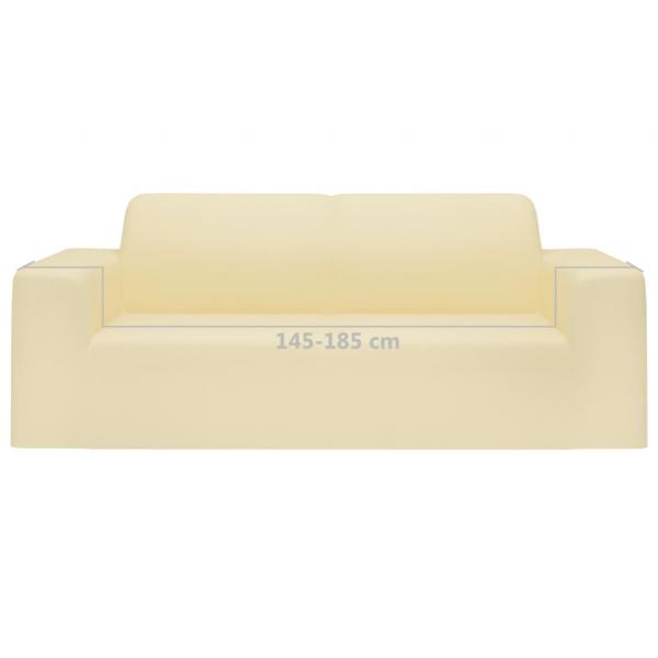 Stretch Sofahusse 2-Sitzer Creme Polyester-Jersey  