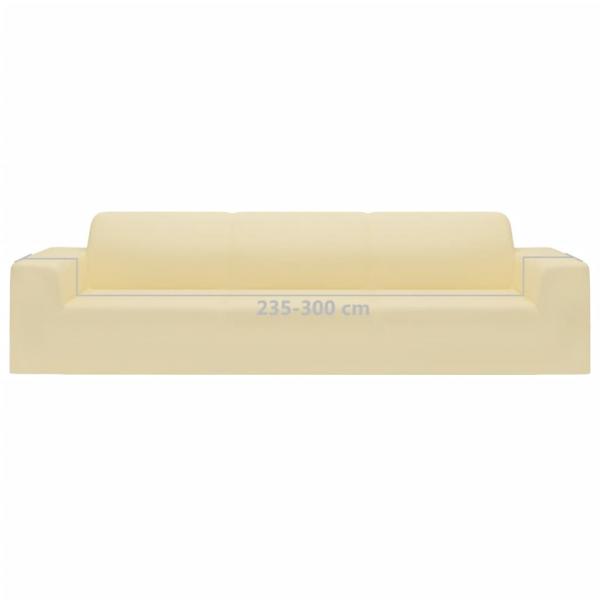 Stretch Sofahusse 4-Sitzer Creme Polyester-Jersey  