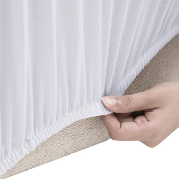 Stretch Sofahusse 4-Sitzer Weiß Polyester-Jersey  