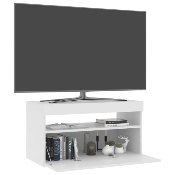 TV-Schrank mit LED-Leuchten Weiß 75x35x40 cm