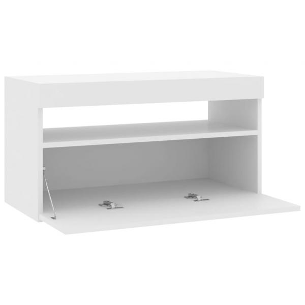 TV-Schrank mit LED-Leuchten Weiß 75x35x40 cm