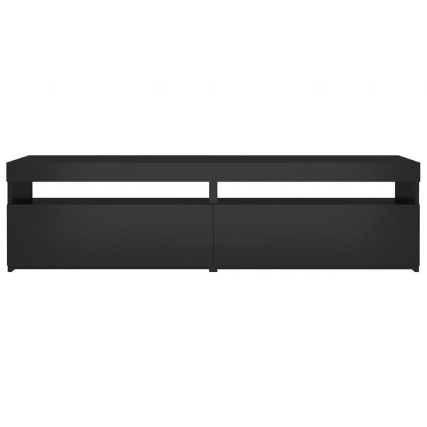 TV-Schränke 2 Stk. mit LED-Leuchten Schwarz 75x35x40 cm