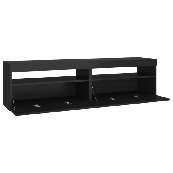 TV-Schränke 2 Stk. mit LED-Leuchten Schwarz 75x35x40 cm