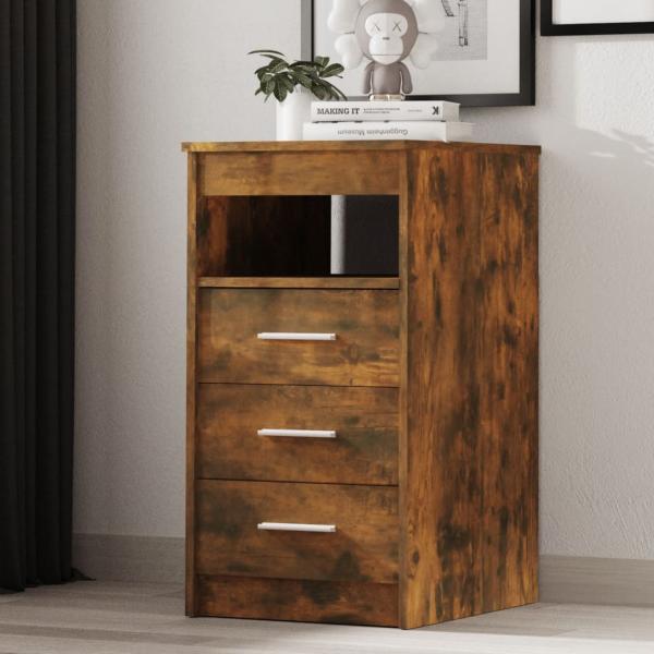 ARDEBO.de - Sideboard mit Schubladen Räuchereiche 40x50x76 cm Holzwerkstoff