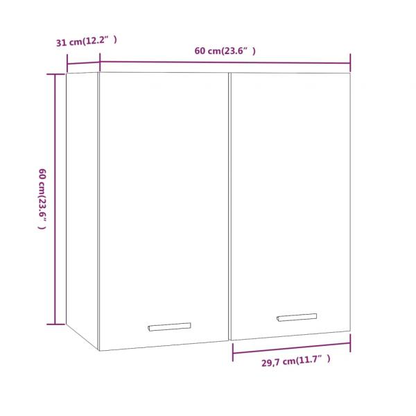 Hängeschrank Braun Eichen-Optik 60x31x60 cm Holzwerkstoff