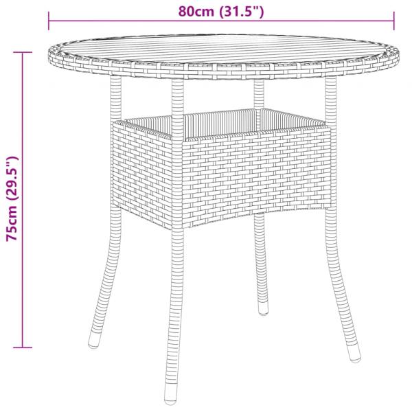 3-tlg. Garten-Bistro-Set Poly Rattan Schwarz