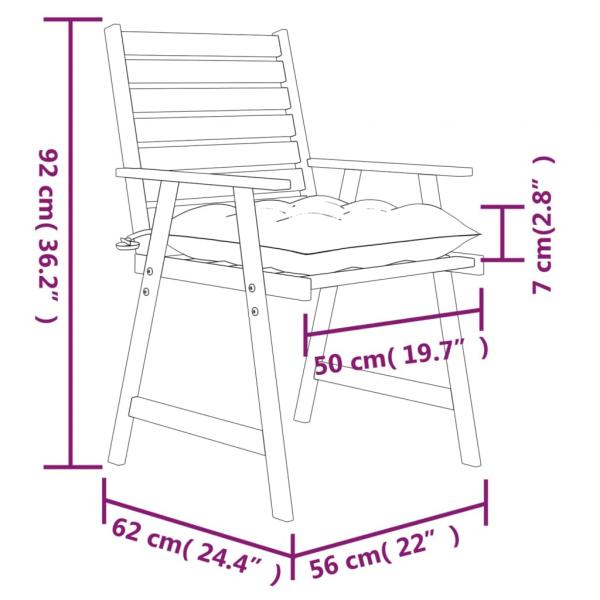 Garten-Essstühle mit Kissen 4 Stk. Massivholz Akazie