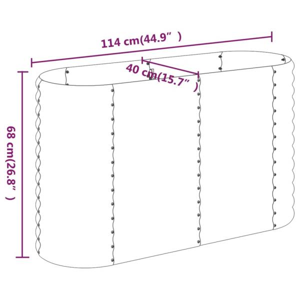 Hochbeet Pulverbeschichteter Stahl 114x40x68 cm Grau