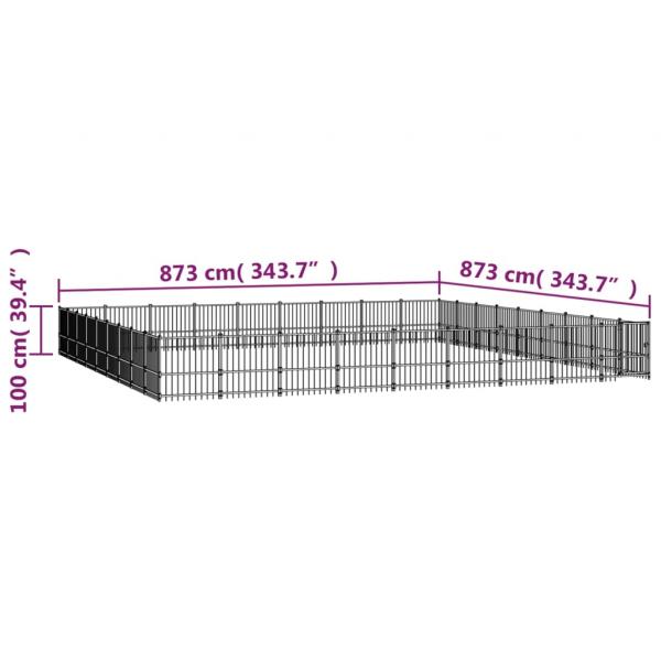 Outdoor-Hundezwinger Stahl 76,21 m²