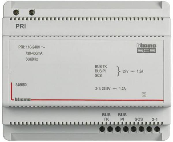 ARDEBO.de Bticino (346050) REG-Netzgerät 2-Draht, 6 Teilnehmer, integrierter Videoadapter