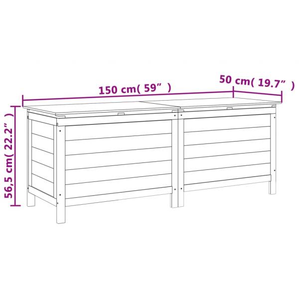 Gartentruhe Weiß 150x50x56,5 cm Massivholz Tanne