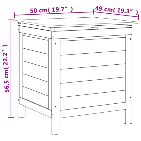 Gartentruhe Braun 50x49x56,5 cm Massivholz Tanne