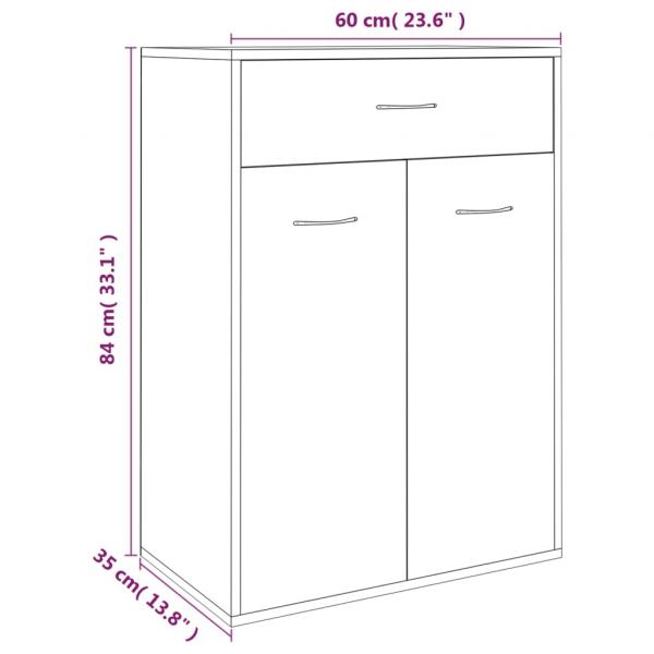 Schuhschrank Braun Eichen-Optik 60x35x84 cm Holzwerkstoff