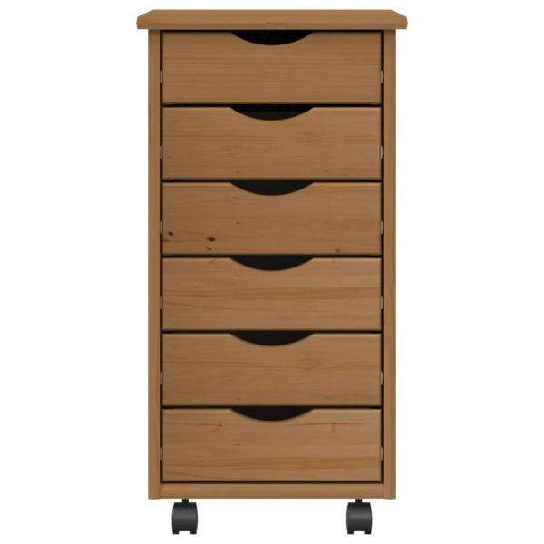 Rollschrank mit Schubladen MOSS Honigbraun Massivholz Kiefer