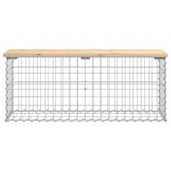 Gartenbank aus Gabionen 103x31,5x42 cm Massivholz Kiefer