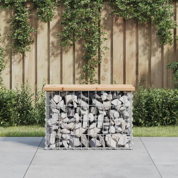 ARDEBO.de - Gartenbank aus Gabionen 63x31,5x42 cm Massivholz Kiefer