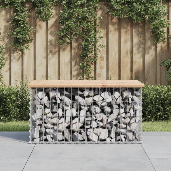 ARDEBO.de - Gartenbank aus Gabionen 83x44x42 cm Massivholz Kiefer