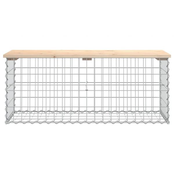 Gartenbank aus Gabionen 103x44x42 cm Massivholz Kiefer