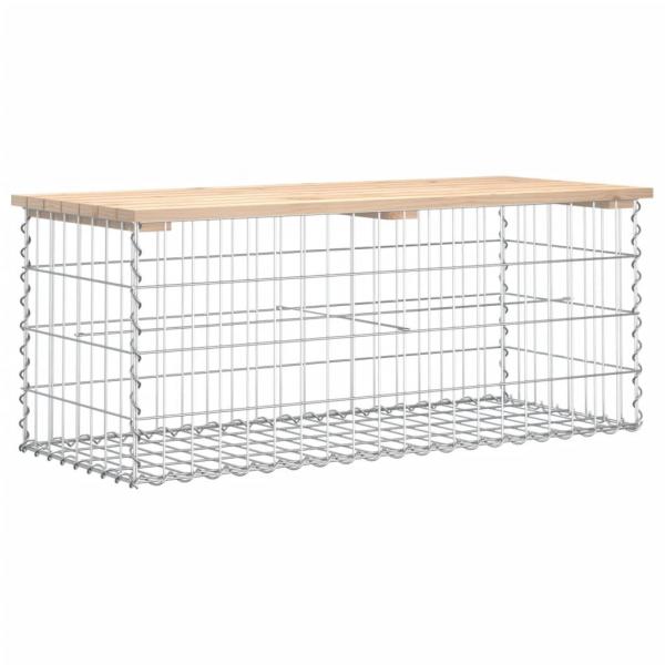 Gartenbank aus Gabionen 103x44x42 cm Massivholz Kiefer