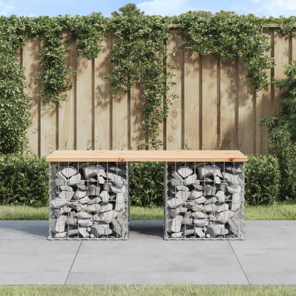 ARDEBO.de - Gartenbank aus Gabionen 103x44x42 cm Massivholz Kiefer