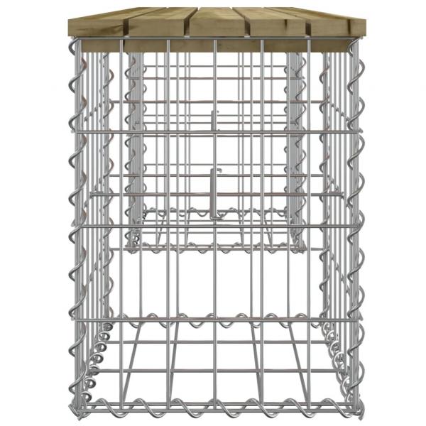 Gartenbank aus Gabionen 103x31x42 cm Kiefernholz Imprägniert