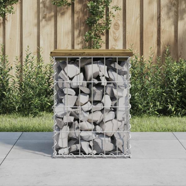 ARDEBO.de - Gartenbank aus Gabionen 33x31x42 cm Kiefernholz Imprägniert