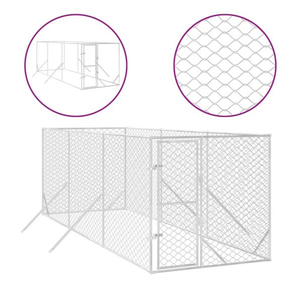 Outdoor-Hundezwinger Silbern 2x6x2 m Verzinkter Stahl