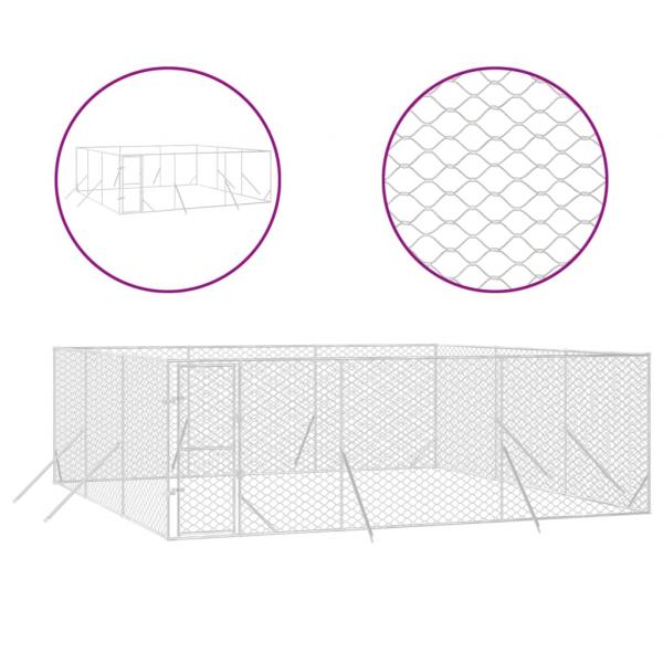 Outdoor-Hundezwinger Silbern 6x6x2 m Verzinkter Stahl