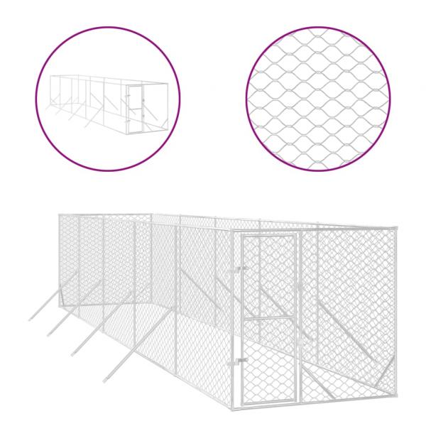 Outdoor-Hundezwinger Silbern 2x10x2 m Verzinkter Stahl