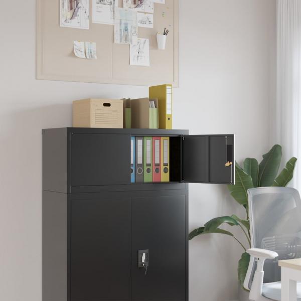 ARDEBO.de - Aktenschrank Schwarz 90x40x40 cm Stahl