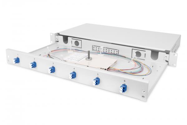 ARDEBO.de - HDN-96330/9 Spleißbox- ausziehbar 6 LC-Duplex SM-Kupplungen OS2 Keramik inkl. Pi