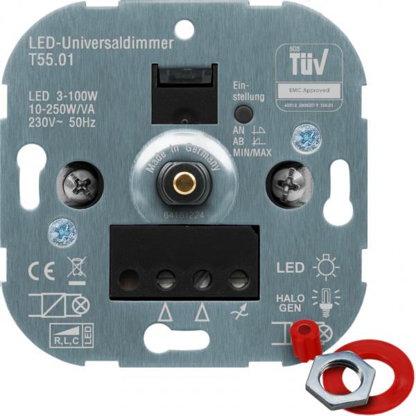 ARDEBO.de - NDIMUNIDR250LED100.01 LED-Universaldimmer, Drehdimmer, Schalterprogrammkompatibe