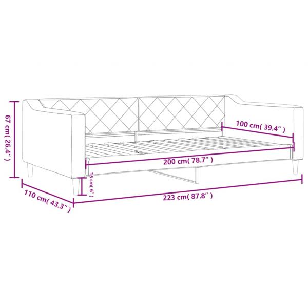 Tagesbett Dunkelgrau 100x200 cm Stoff