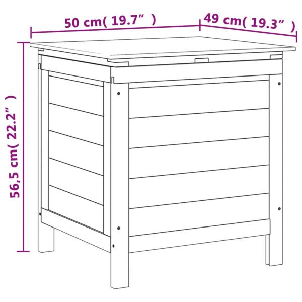 Gartentruhe Anthrazit 50x49x56,5 cm Massivholz Tanne