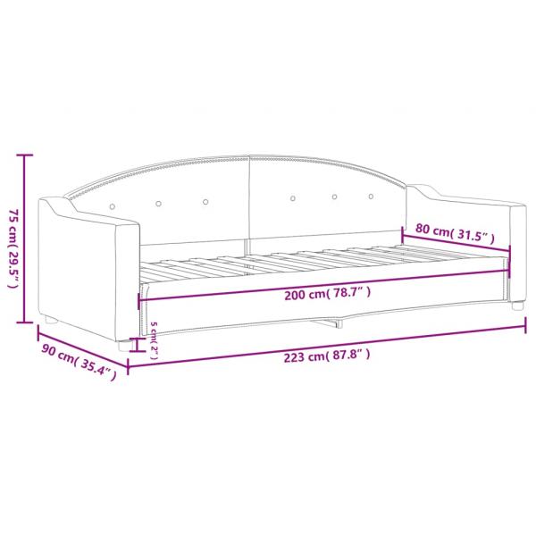 Tagesbett Creme 80x200 cm Stoff