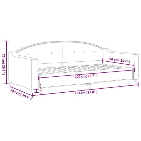 Tagesbett Taupe 90x200 cm Stoff