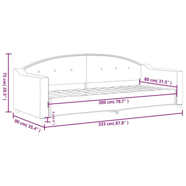 Tagesbett Dunkelgrau 80x200 cm Stoff