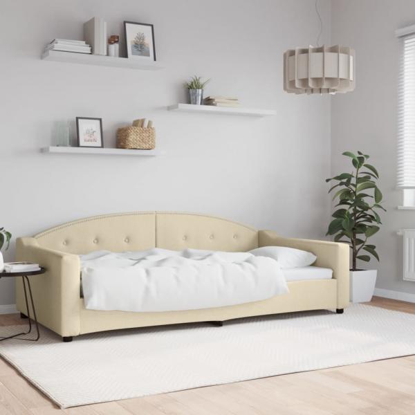 ARDEBO.de - Tagesbett Creme 100x200 cm Stoff