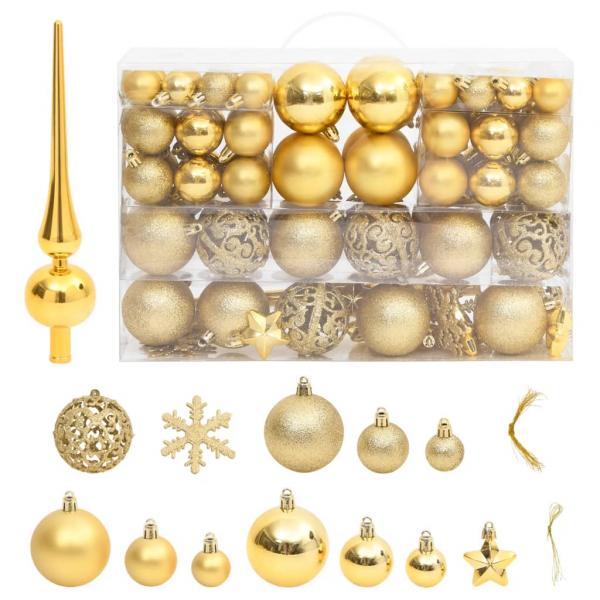 ARDEBO.de - 111-tlg. Weihnachtskugel-Set Golden Polystyrol