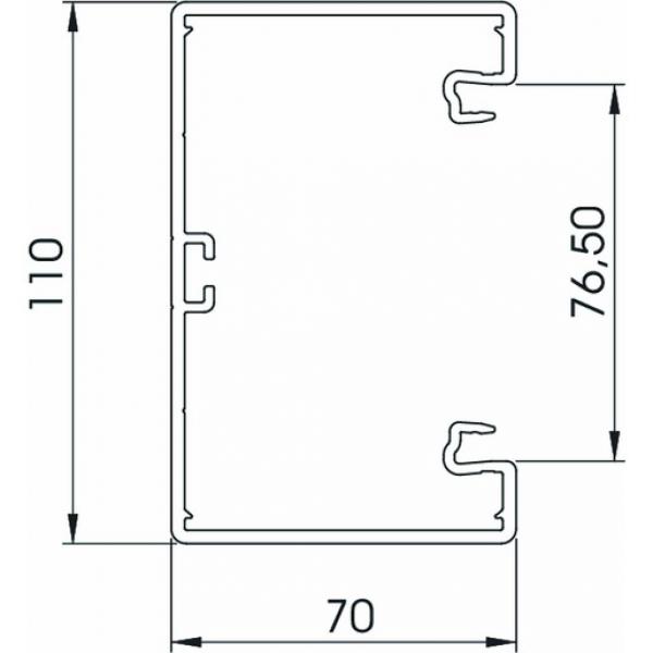 Obo Bettermann GK-70110RW Geräteeinbaukanal mit Bodenlochung 70x110x2000, PVC, reinweiß, RAL 90 (Menge: 2 m je Bestelleinheit)