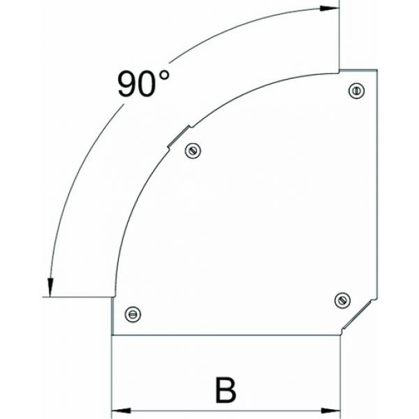 Obo Bettermann DFBM 90 100 FS Deckel Bogen 90° für Bogen RBM 90 100 B=100mm, St, FS