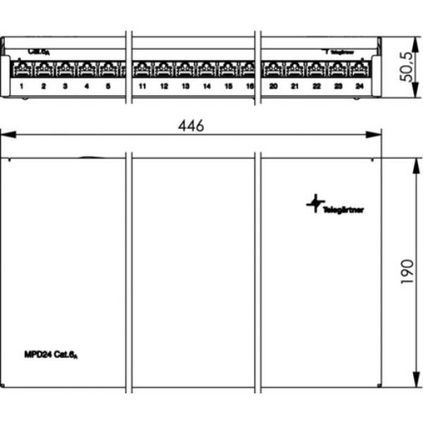 Telegärtner J02023A0053 Mini-Verteiler MPD24-HS K Cat.6A(IEC), inkl. Kabelführung, reinweiß