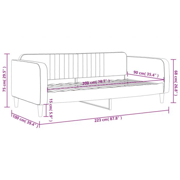 Tagesbett Schwarz 90x200 cm Samt