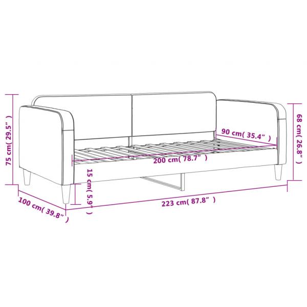 Tagesbett Schwarz 90x200 cm Stoff