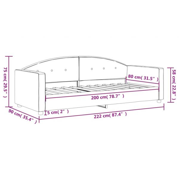 Tagesbett Hellgrau 80x200 cm Samt