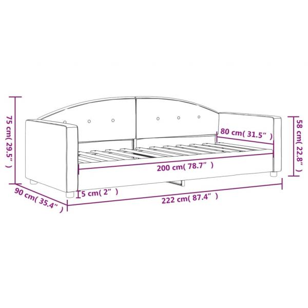 Tagesbett Schwarz 80x200 cm Samt