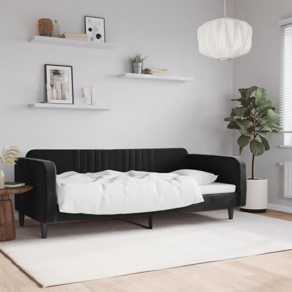 ARDEBO.de - Tagesbett Schwarz 90x190 cm Samt