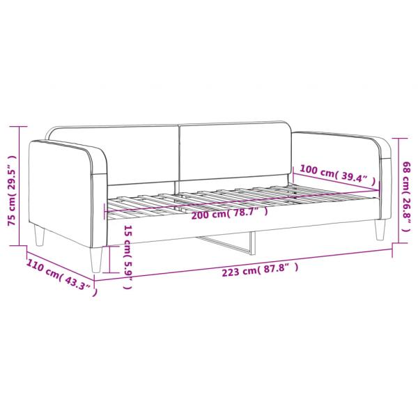 Tagesbett Creme 100x200 cm Stoff