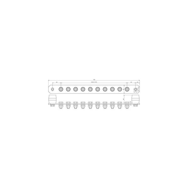 Dehn Potentialausgleichsschienen Industrie 10 Anschlüsse PAS I 10AP M10 CU, M10x25mm (472217)